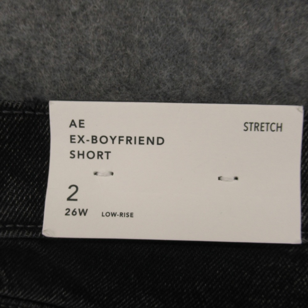 American Eagle Outfitters Womens Black Ex‎ Boyfriend Stretch Denim Shorts Size 2 - Picture 10 of 14